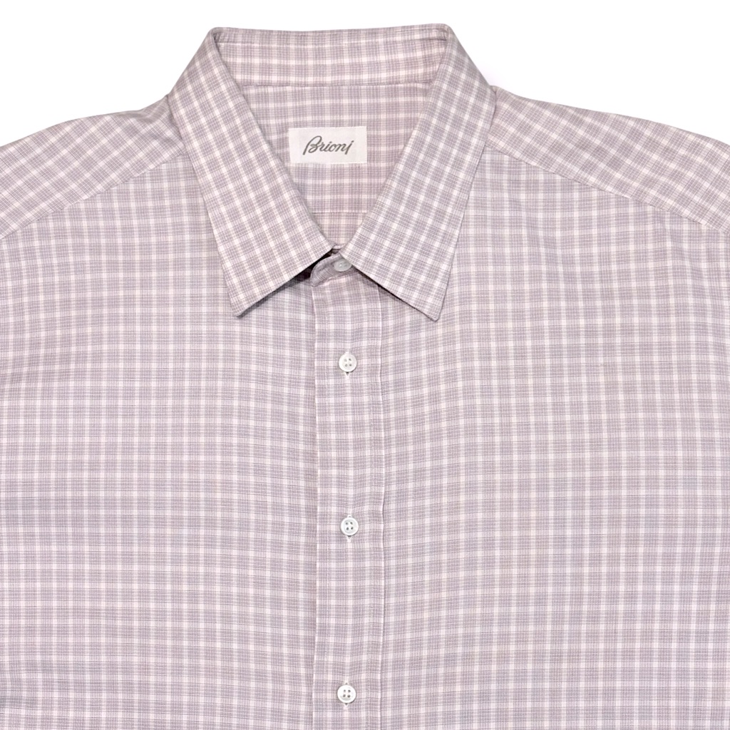 Brioni Textured Cotton Dress Shirt 17 1/2 Collar